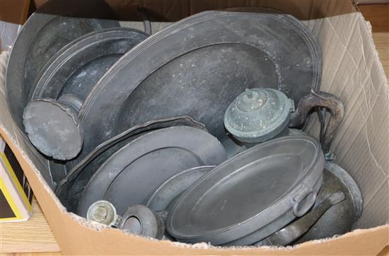 A collection of sundry pewter wares